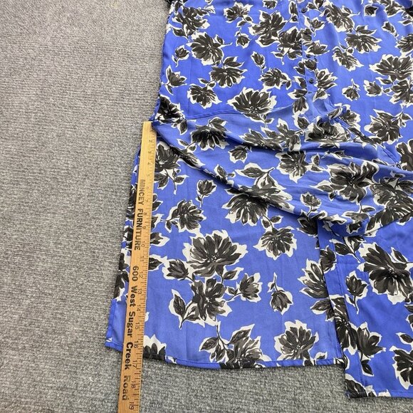 Lane Bryant Shirt Dress Women 18/20 Blue Floral Button Cottagecore‎ Sheer Boho - Picture 4 of 11